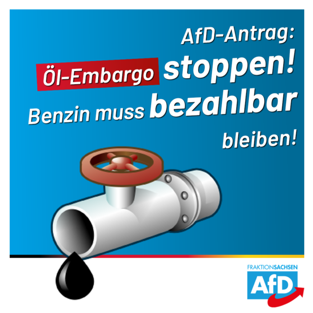 AfD-Antrag: Öl-Embargo stoppen!