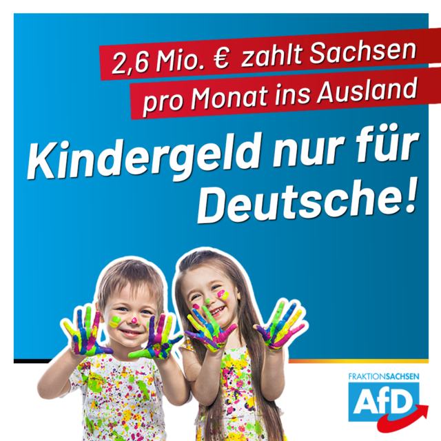 AfD-Anfrage: Sachsen überweist 2,6 Millionen Euro Kindergeld auf ausländische Konten in nur einem Monat