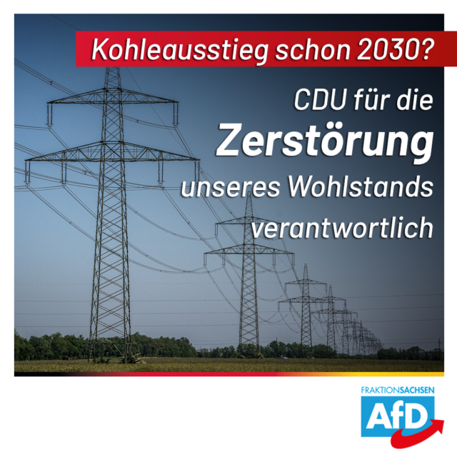 Kohleausstieg schon 2030? CDU ist für die Zerstörung unseres Wohlstands verantwortlich!