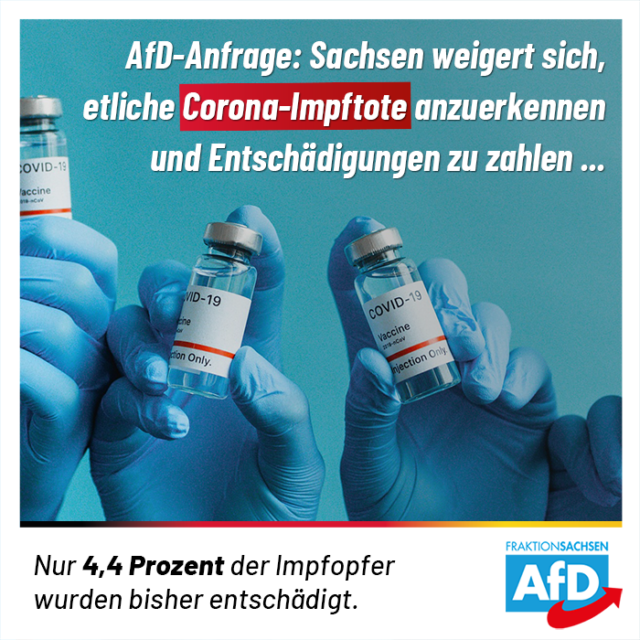 Kl. Anfrage: Freistaat Sachsen weigert sich, etliche Corona-Impftote anzuerkennen und Entschädigungen zu zahlen