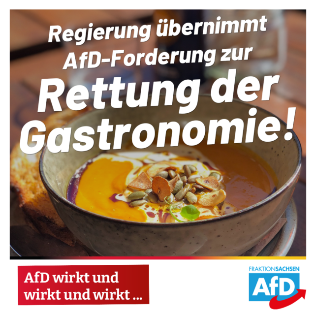 Regierung übernimmt AfD-Forderung zur Rettung der Gastronomie!