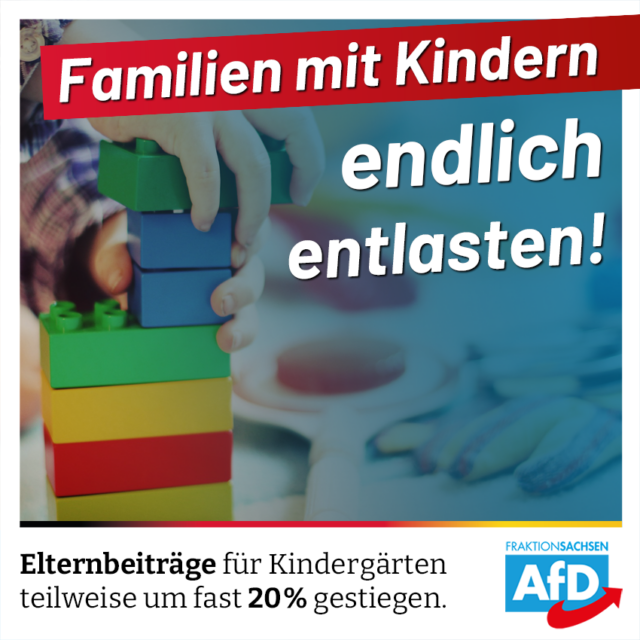 AfD-Anfrage zu Kindergärten: Eltern müssen teilweise fast 20 Prozent mehr bezahlen!