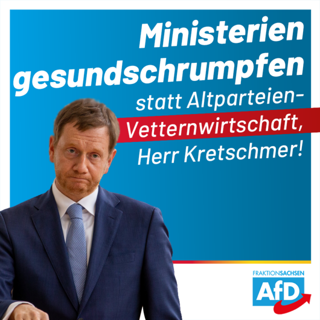 CDU will 15% weniger Personal für Bundes-Ministerien? Stellenabbau muss in Sachsen beginnen!