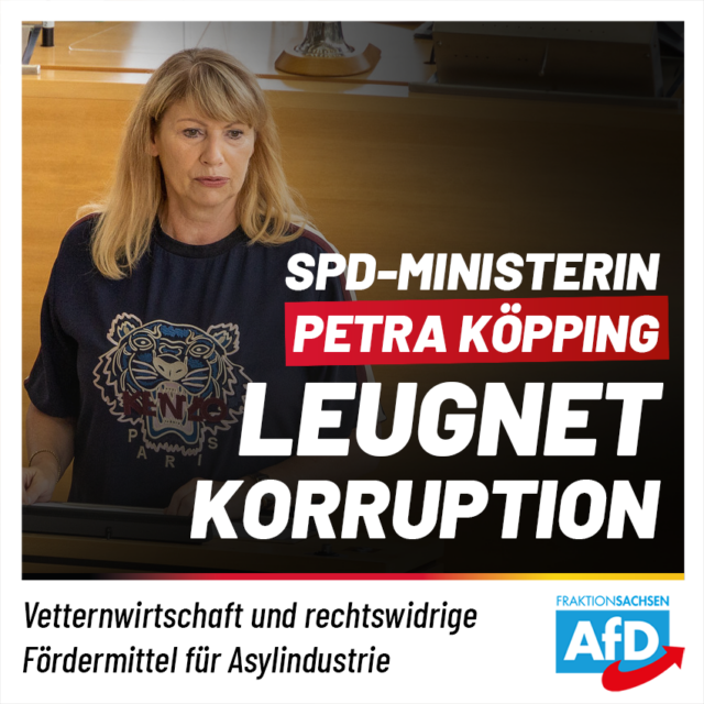 SPD-Ministerin Köpping leugnet Korruption: Weitere Konsequenzen erforderlich!