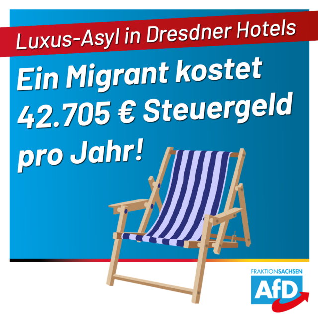 Luxus-Asyl in Dresdner Hotels: Ein Migrant kostet 42.705 € Steuergeld pro Jahr!