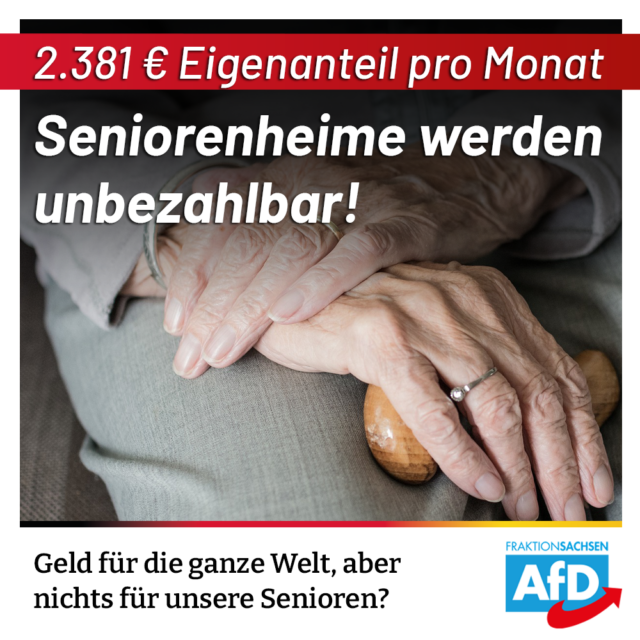 2.381 Euro Eigenanteil: Seniorenheime müssen bezahlbar bleiben!