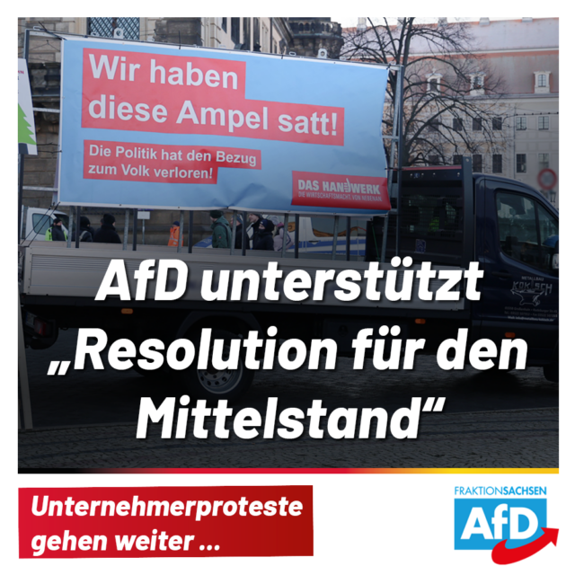 AfD-Fraktion unterstützt „Resolution für den Mittelstand“!