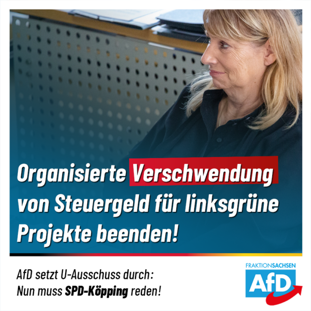 AfD erfolgreich: U-Ausschuss zu rechtswidriger Förderpraxis im SPD-Ministerium eingesetzt!