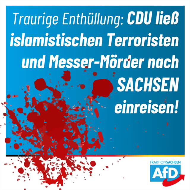 CDU ließ islamistischen Terroristen nach Sachsen einreisen!