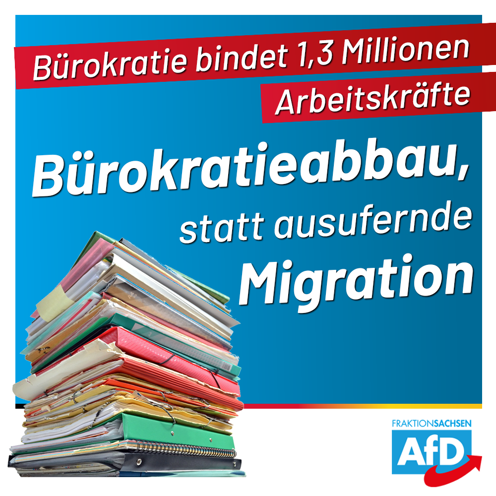 Bürokratie bindet 1,3 Millionen Arbeitskräfte: Fachkräftemangel durch Bürokratieabbau beheben, statt durch Migration!