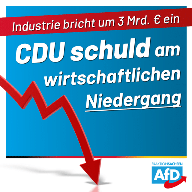 Industrie bricht um 3 Mrd. € ein: CDU schuld am wirtschaftlichen Niedergang