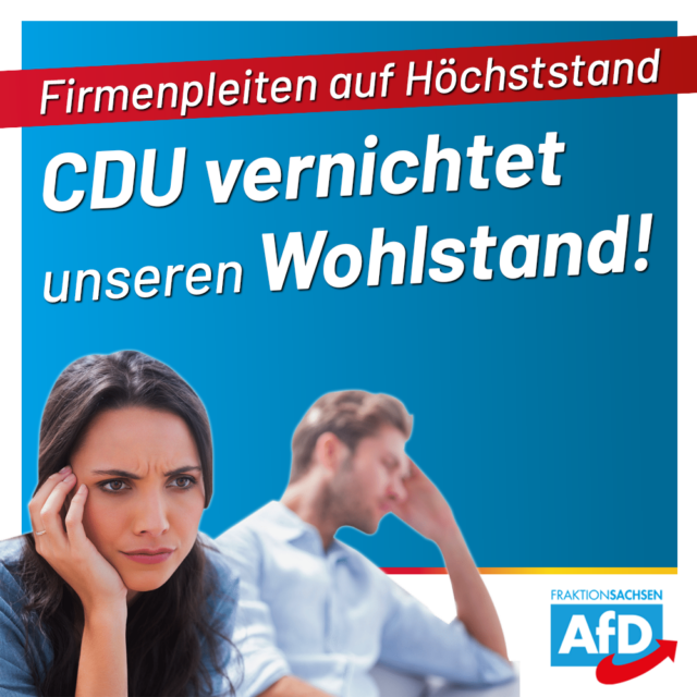 Firmenpleiten auf Höchststand: CDU vernichtet unseren Wohlstand!