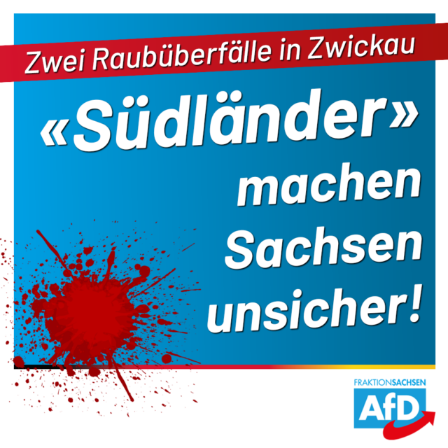 Raubüberfalle in Zwickau bestätigen aktuelle AfD-Anfrage zu Asyl-Intensivtätern