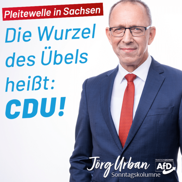 Pleitewelle in Sachsen: Die Wurzel des Übels heißt „CDU“!