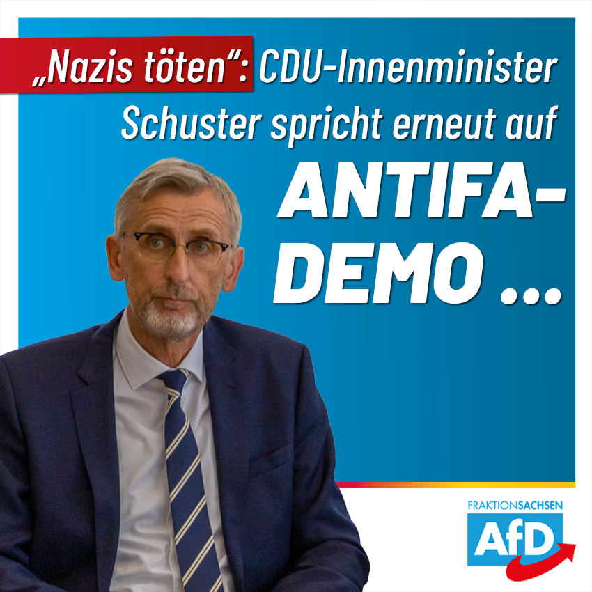 „Nazis töten“: CDU-Innenminister Schuster spricht erneut auf Antifa-Demo …