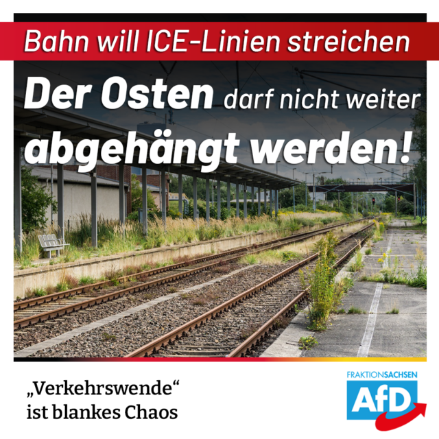 Streichung von ICE-Verbindungen: Der Osten darf nicht abgehängt werden!