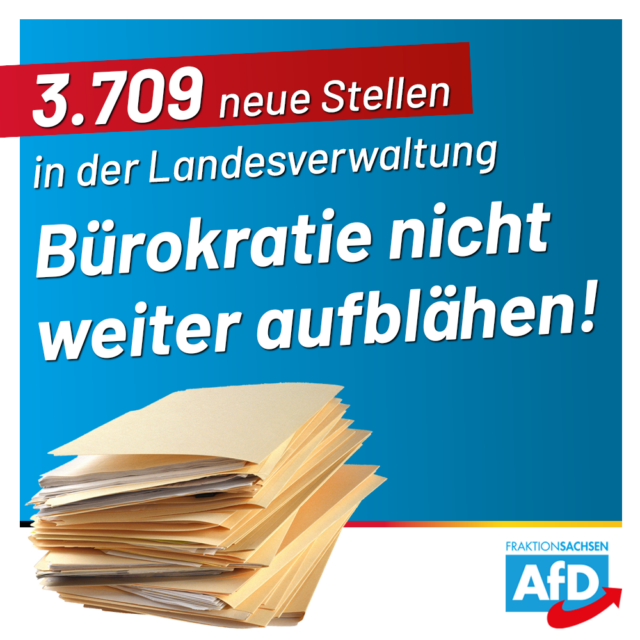AfD-Anfrage: 3.709 neue Stellen in der Landesverwaltung – Bürokratie-Aufblähung stoppen!