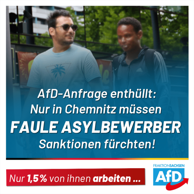 AfD-Anfrage: Nur in Chemnitz müssen faule Asylbewerber Sanktionen fürchten!