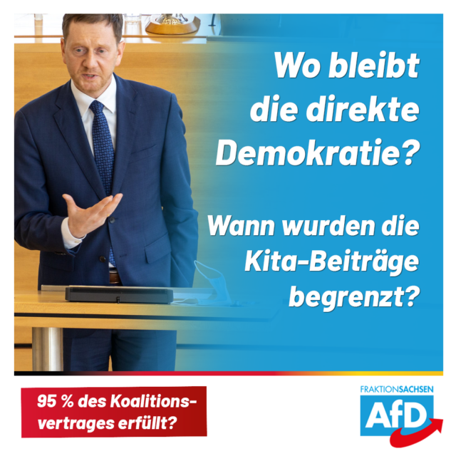 95 % des Koalitionsvertrages erfüllt? Wo bleibt die direkte Demokratie? Wann wurden Kita-Beiträge begrenzt?