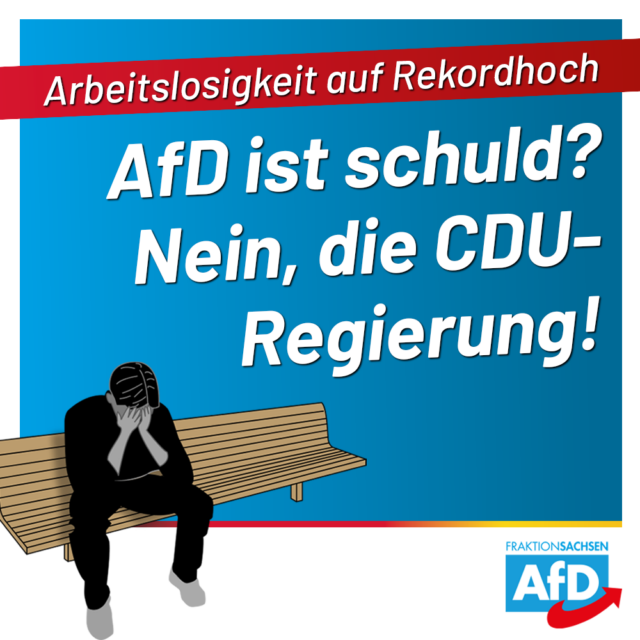 Arbeitslosigkeit auf Rekordhoch: AfD ist schuld? Nein, die CDU-Regierung!