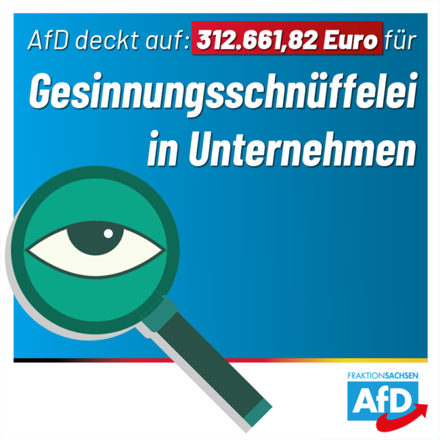 312.661,82 Euro für Gesinnungsschnüffelei in Unternehmen: Fördergeld streichen!