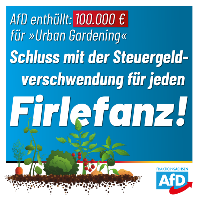 Schluss mit der Steuergeldverschwendung für jeden Firlefanz!