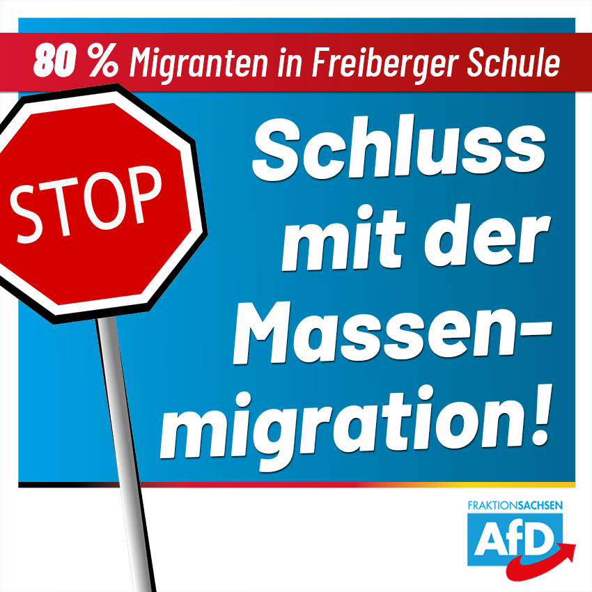 80 Prozent Migranten in Freiberger Schule: Aufnahmestopp, jetzt!