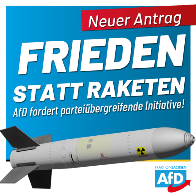 „Frieden statt Raketen“: AfD fordert parteiübergreifende Initiative!