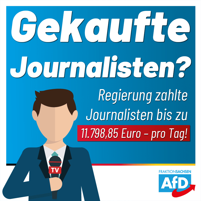 AfD-Anfrage: Regierung zahlte Journalisten bis zu 11.798,85 Euro – pro Tag!