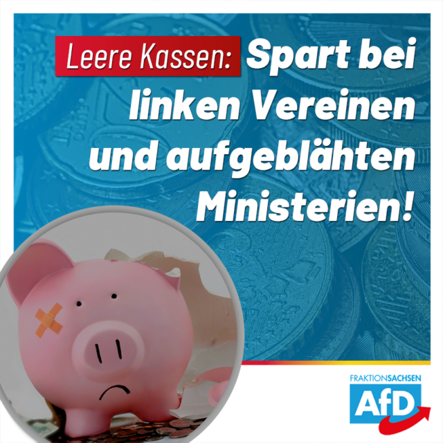 Rotstift bei linken Vereinen und Ministerien ansetzen statt Fünfjahrespläne schmieden!