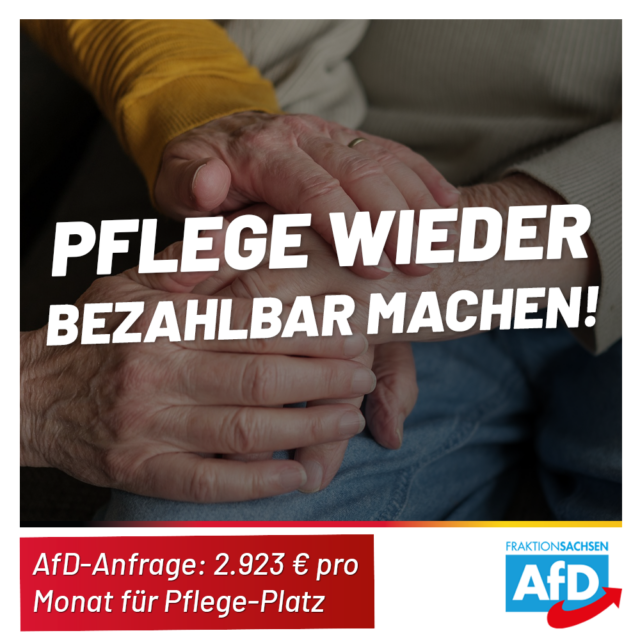 AfD-Anfrage: 2.923 Euro pro Monat für Pflege-Platz