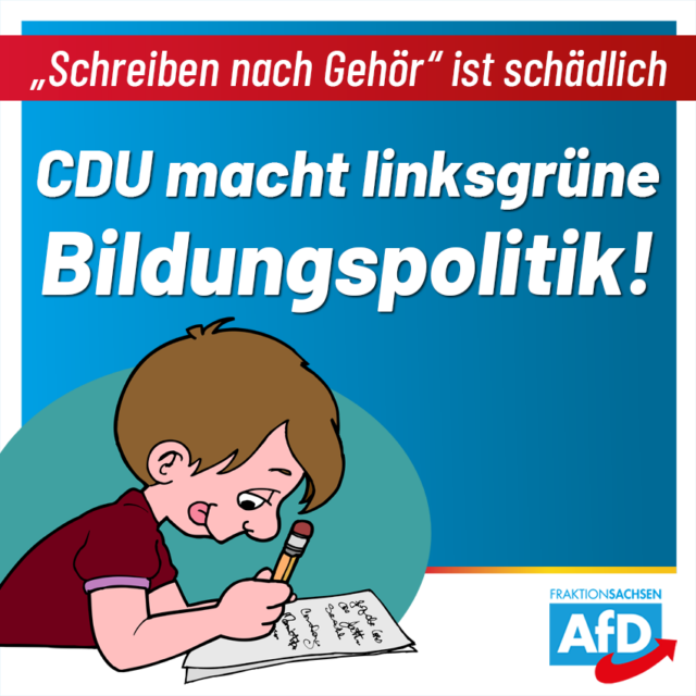 „Schreiben nach Gehör“ ist schädlich: CDU macht linksgrüne Bildungspolitik!