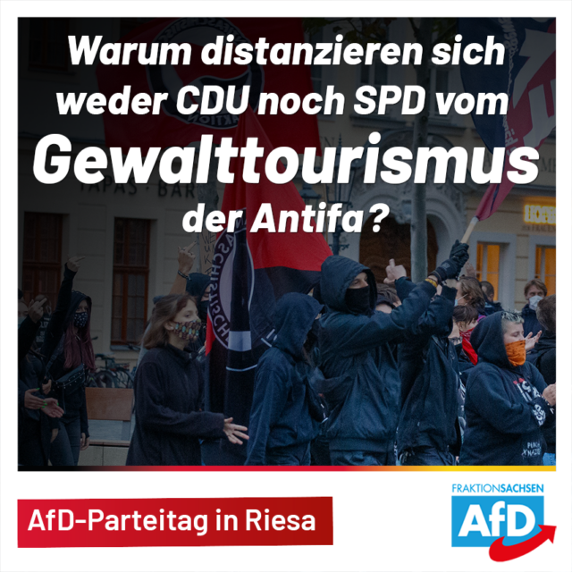 Riesa: Warum distanzieren sich weder CDU noch SPD vom Gewalttourismus der Antifa?