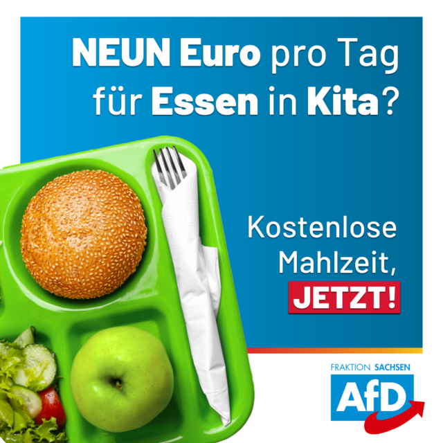 Neun Euro pro Tag für Essen in Kita? Kostenlose Mahlzeit, jetzt!