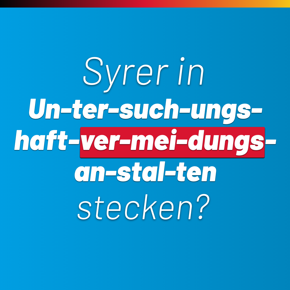 Syrer in „Untersuchungshaftvermeidungsanstalten“ stecken? Nein, abschieben!