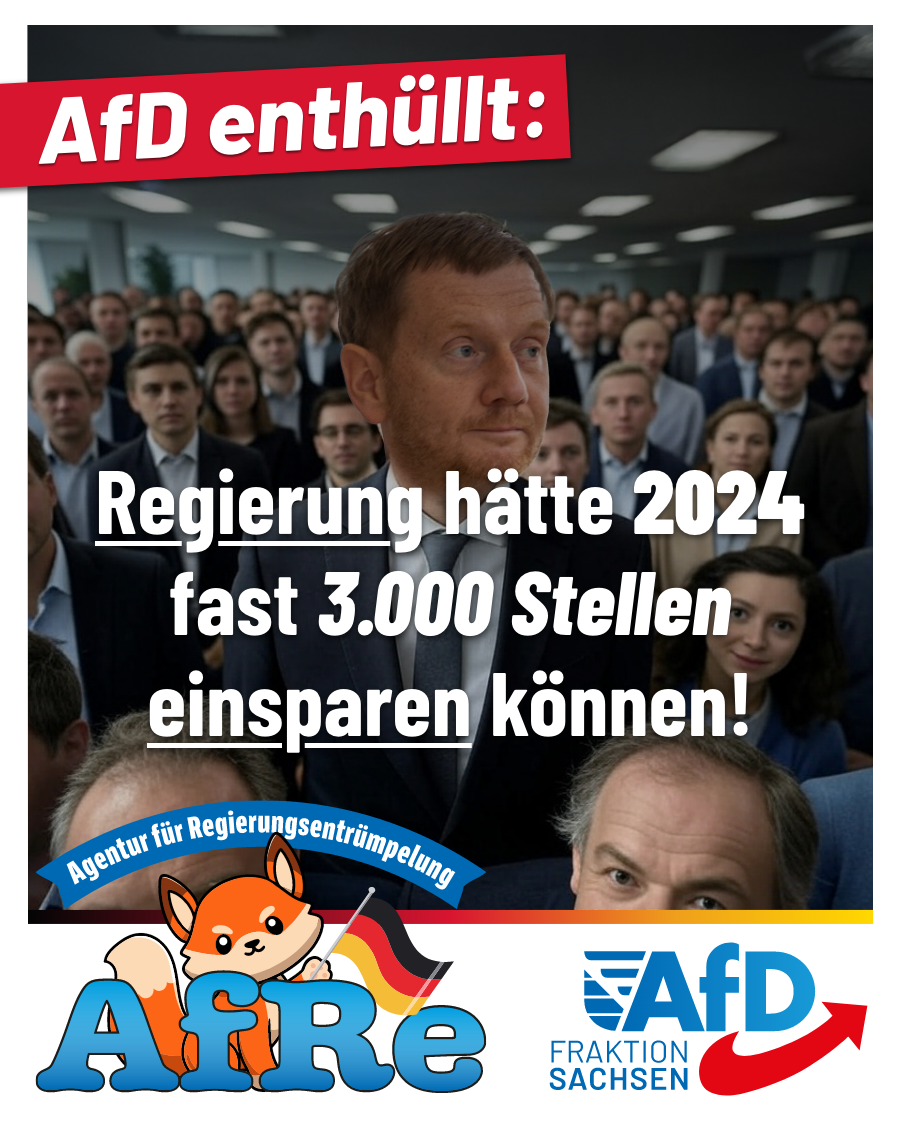 AfD-Anfrage: Regierung hätte 2024 fast 3.000 Stellen einsparen können!