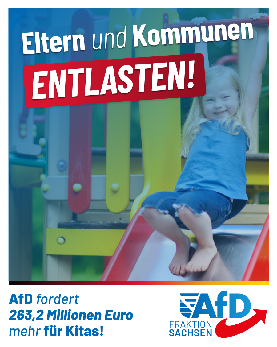 Eltern und Kommunen entlasten: AfD fordert 263,2 Millionen Euro mehr für Kitas!