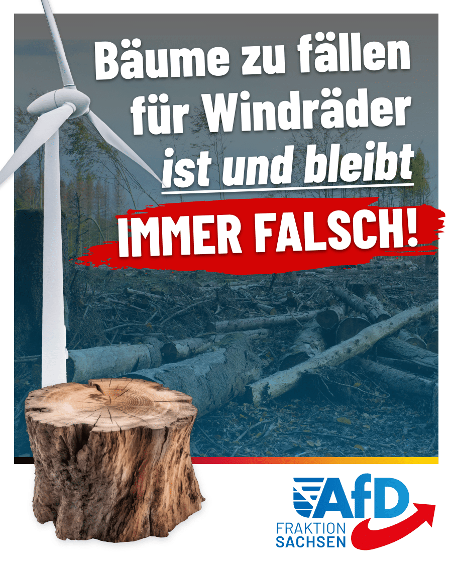 Mogelpackung vom BUND: Bäume zu fällen für Windräder ist und bleibt immer falsch!