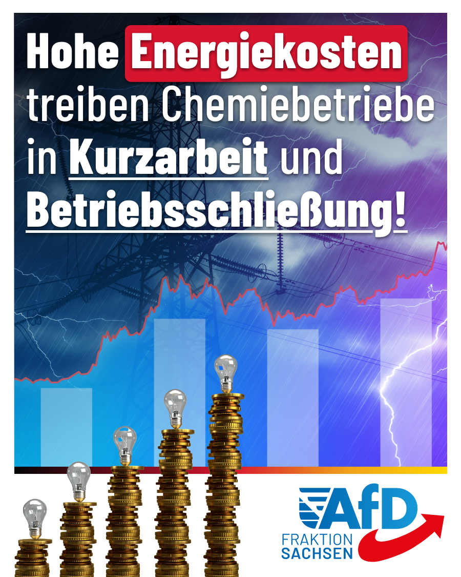 Sachsen: Hohe Energiekosten treiben Chemiebetriebe in Kurzarbeit und Betriebsschließung