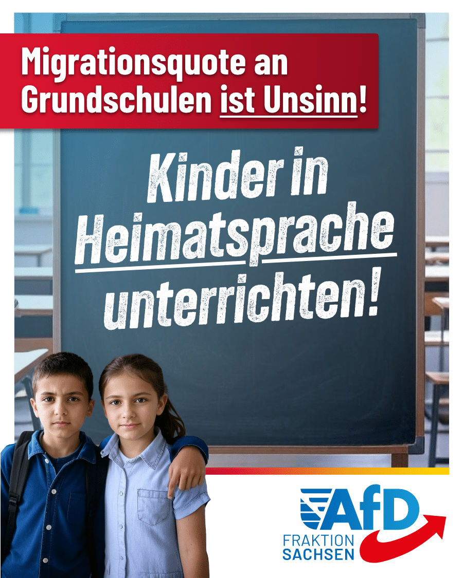 Migrationsquote an Grundschulen ist Unsinn / Kinder in Heimatsprache unterrichten!