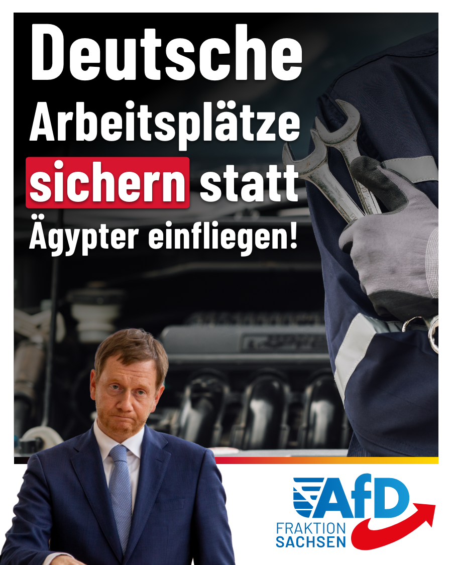 Deutsche Arbeitsplätze sichern statt Ägypter einfliegen!