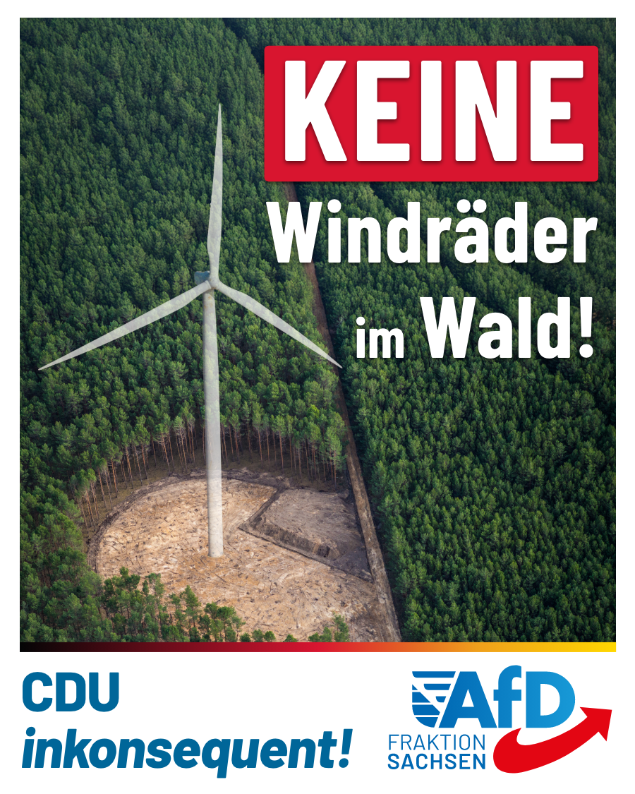 CDU inkonsequent! AfD: Keine Windräder im Wald!