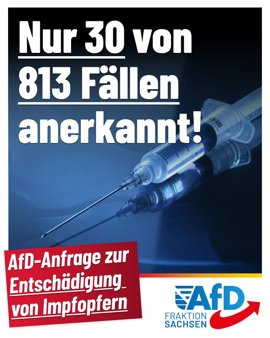AfD-Anfrage zur Entschädigung von Impfopfern: Nur 30 von 813 Fälle anerkannt!