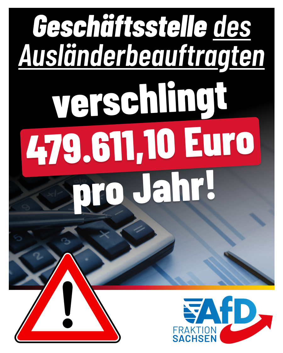 AfD-Anfrage: Geschäftsstelle des Ausländerbeauftragten verschlingt 479.611,10 Euro pro Jahr!