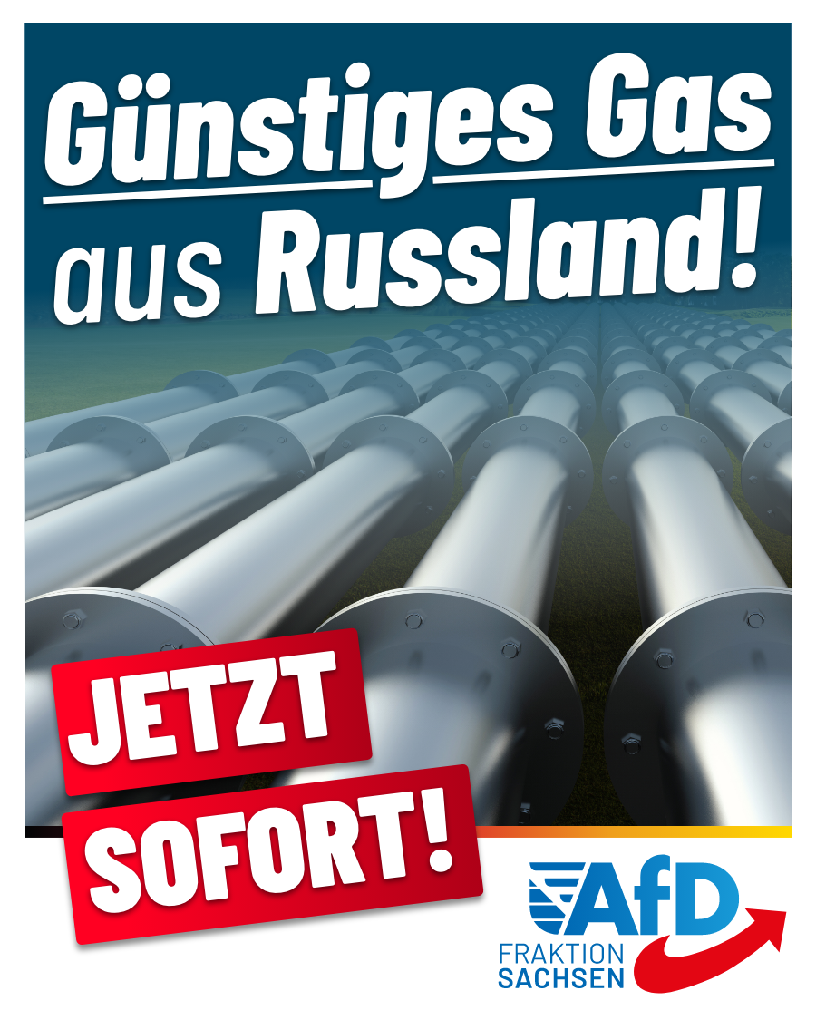 Günstiges Gas aus Russland, jetzt sofort!