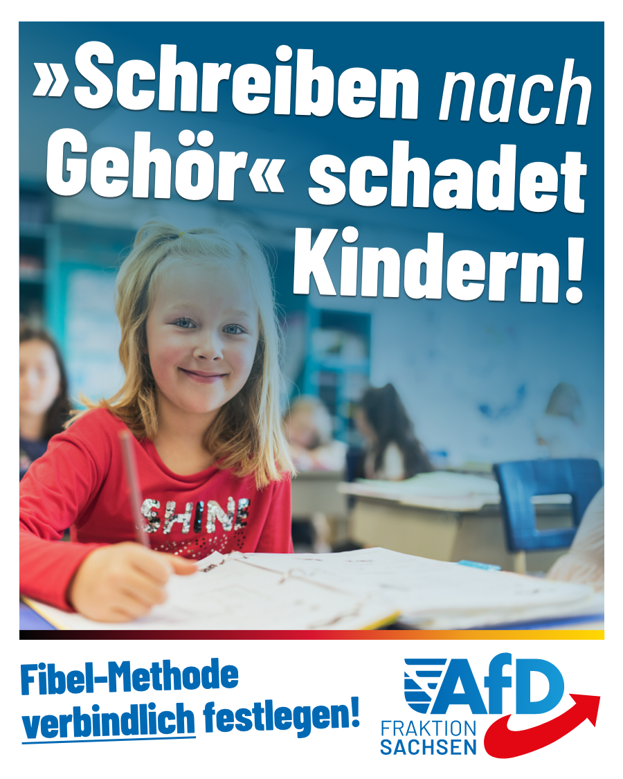 AfD-Antrag: Fibel-Methode verbindlich festlegen / „Schreiben nach Gehör“ schadet Kindern!