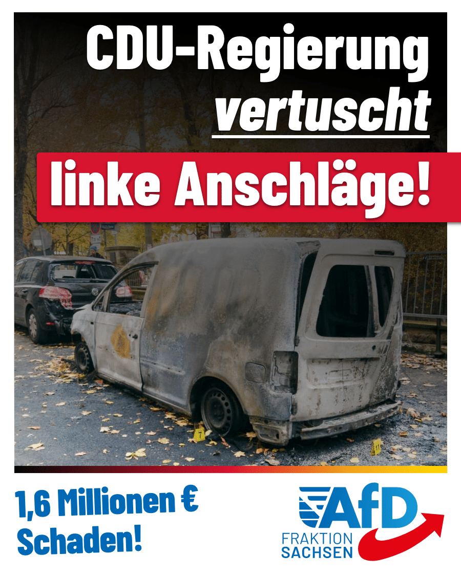AfD-Anfrage: 1,6 Millionen Euro Schaden durch linke Anschläge auf Fahrzeuge im Jahr 2025