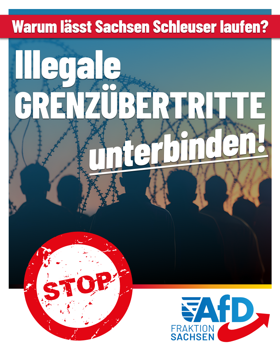 Warum lässt Sachsen Schleuser laufen? Illegale Grenzübertritte unterbinden!