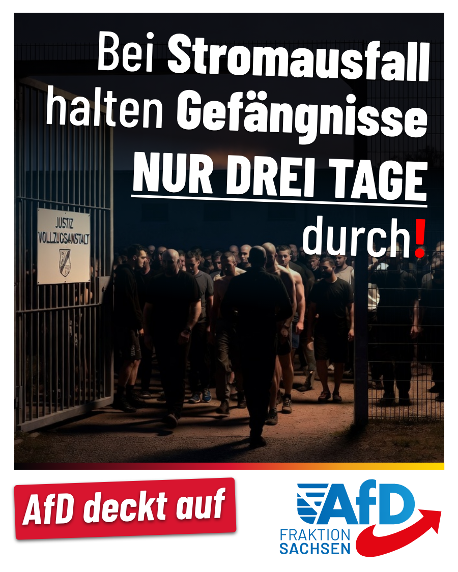 AfD deckt auf: Bei Stromausfall halten Gefängnisse nur drei Tage durch