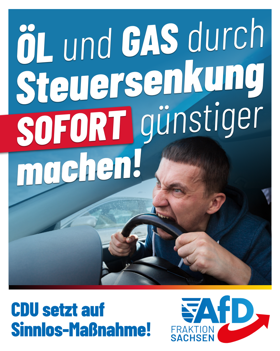 CDU mit Sinnlos-Maßnahme: Öl und Gas durch Steuersenkung sofort günstiger machen!